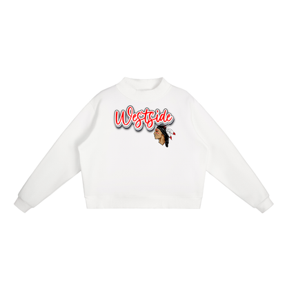 Essential Fleece Mock-Neck Crew Sweatshirt - Westside Warriors with Logo