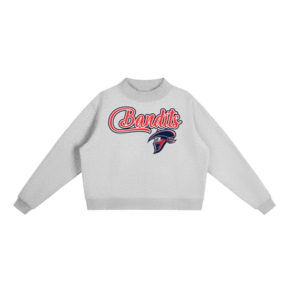 Essential Fleece Mock-Neck Crew Sweatshirt- Bandits Logo
