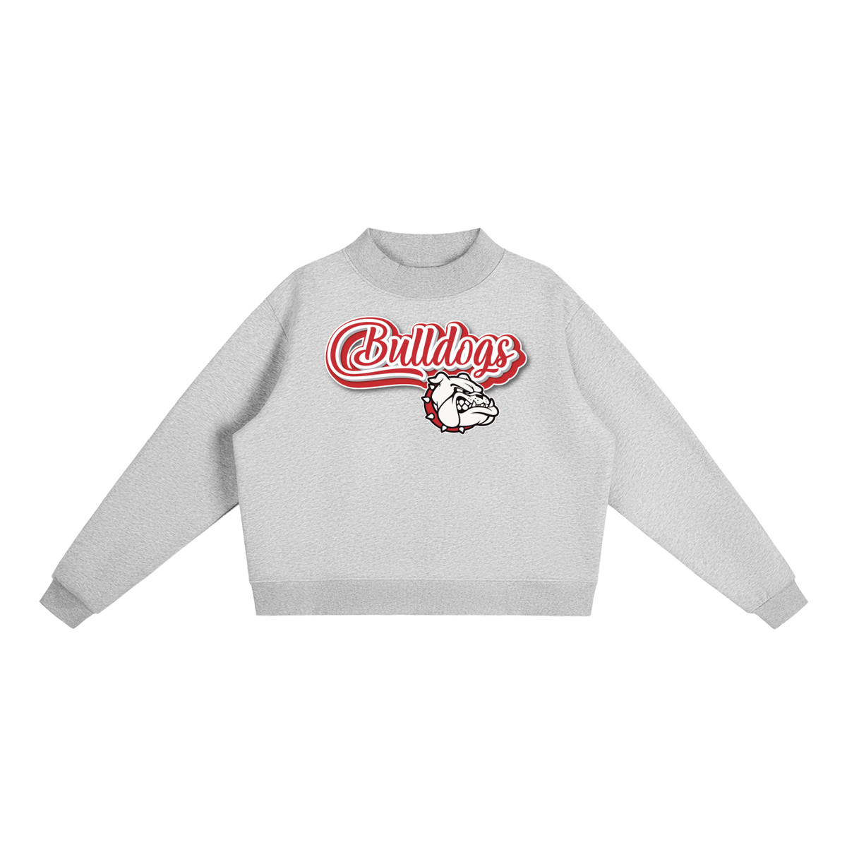 Essential Fleece Mock-Neck Crew Sweatshirt - Bulldogs with logo