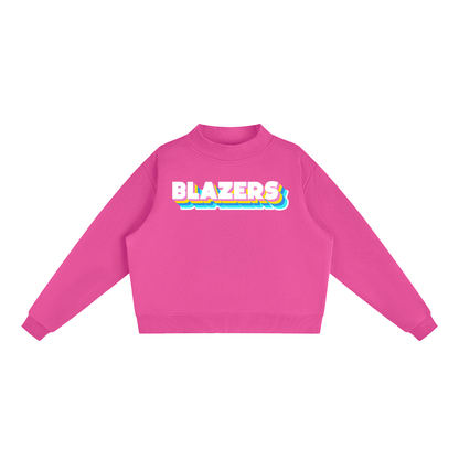 Essential Fleece Mock-Neck Crew Sweatshirt - Valley View Blazers -Neon