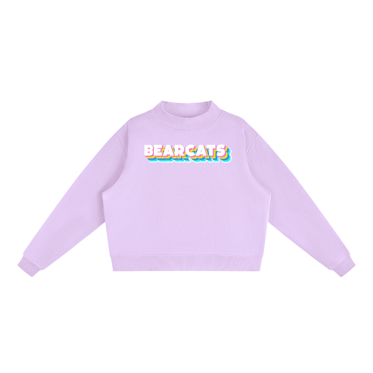Essential Fleece Mock-Neck Crew Sweatshirt - Bearcats Neon
