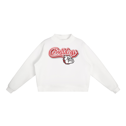 Essential Fleece Mock-Neck Crew Sweatshirt - Bulldogs with logo