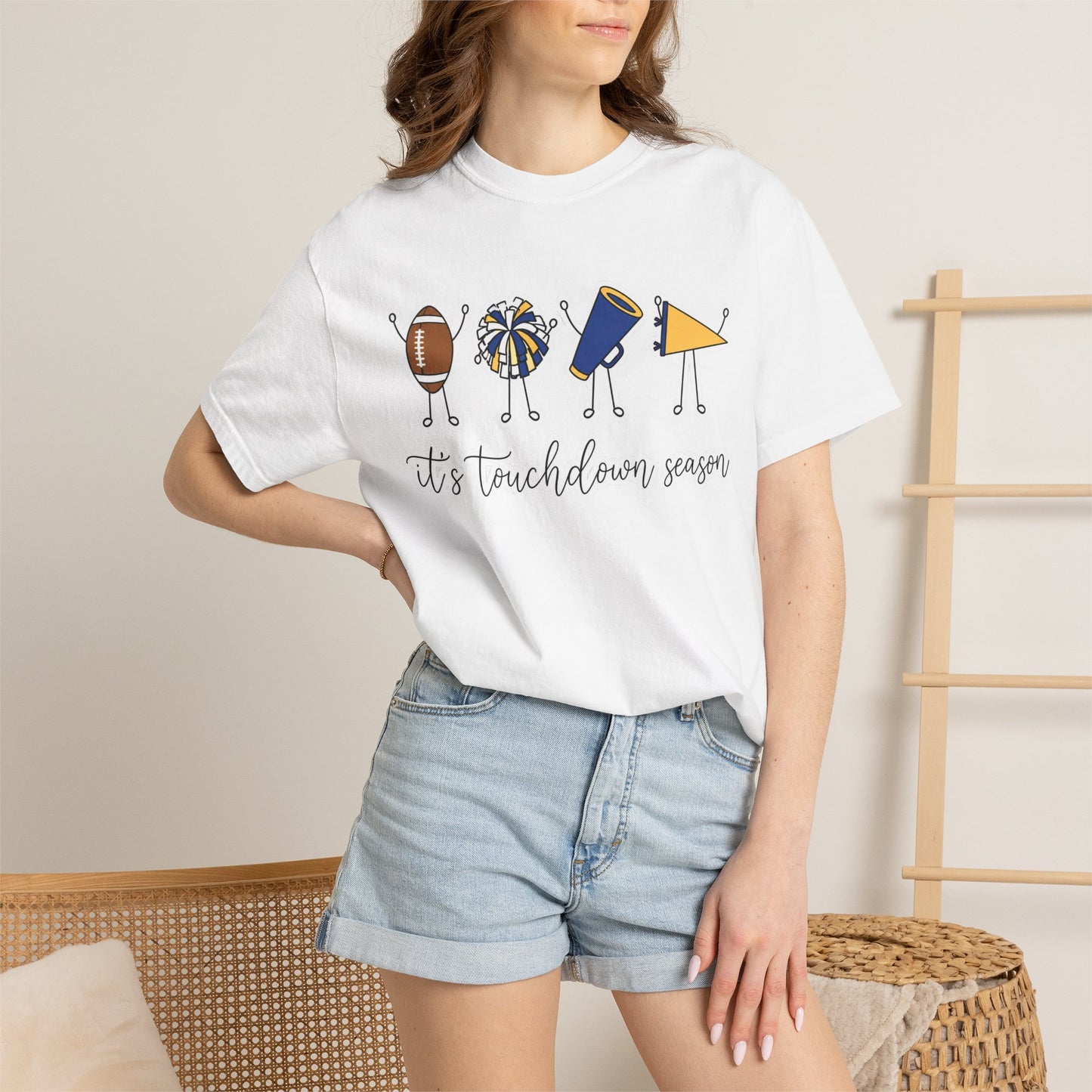 Touchdown Season (Blue/Yellow) T-Shirt — Football Friends Graphic Tee