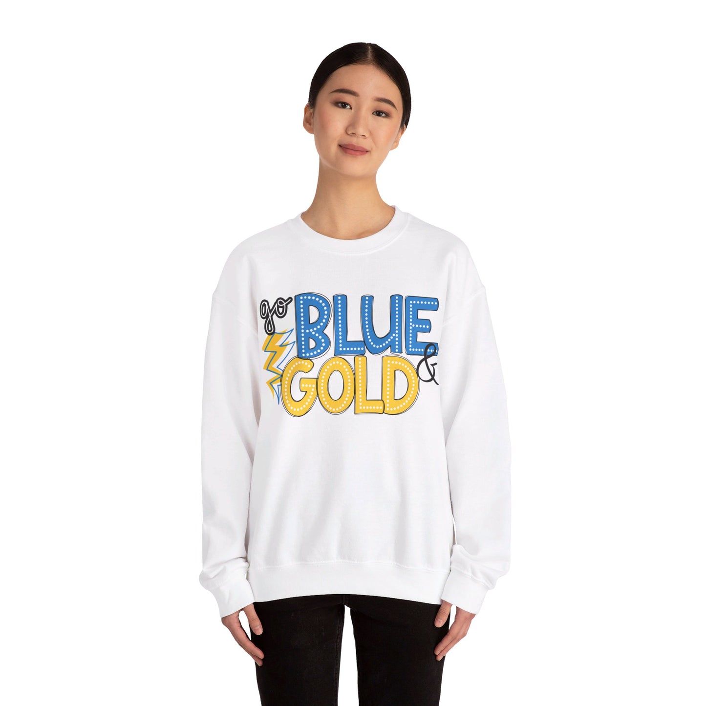 Unisex Blue & Gold Heavy Blend™ Crewneck Sweatshirt