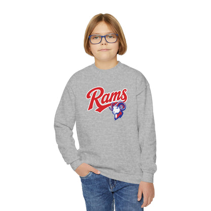 Youth Sweatshirt — Paragould 'Rams' Retro Script with Ram Head Logo
