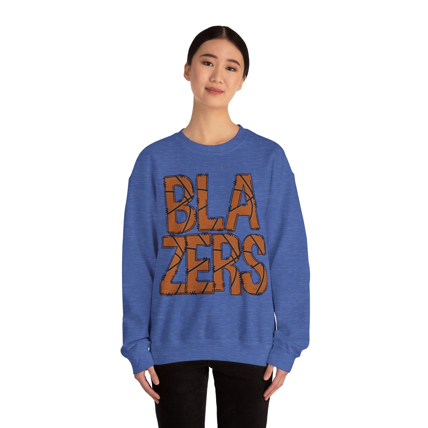 Unisex Heavy Blend™ Crewneck Sweatshirt. BLAZERS BASKETBALL FONT