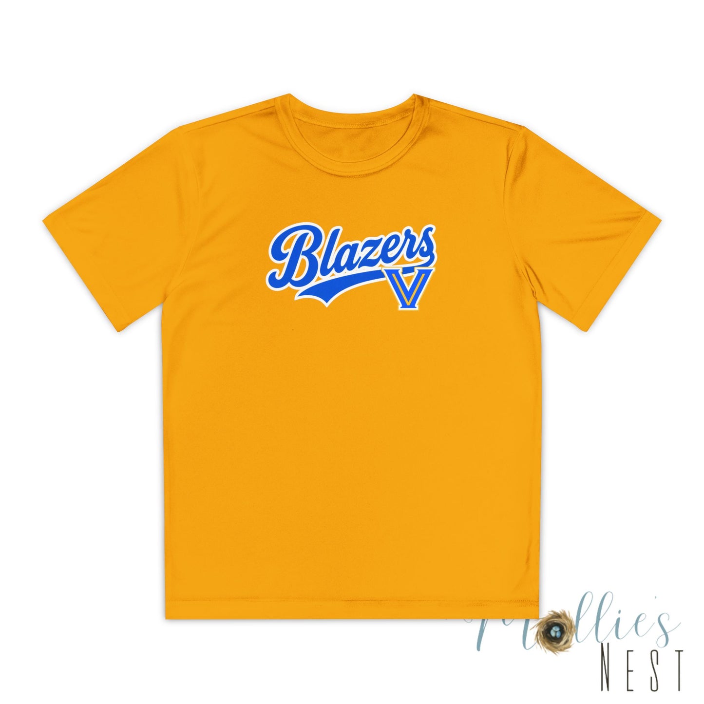 Blazers Youth Drifit — Blue Script Logo Team Shirt