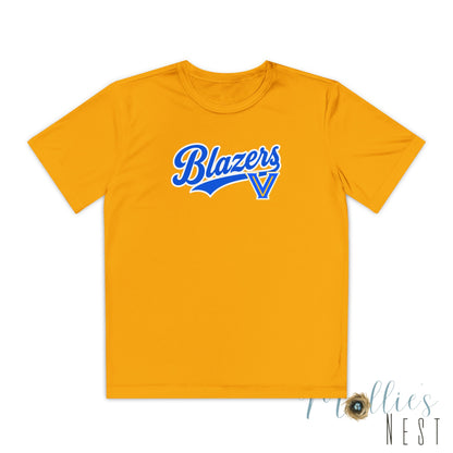 Blazers Youth Drifit — Blue Script Logo Team Shirt