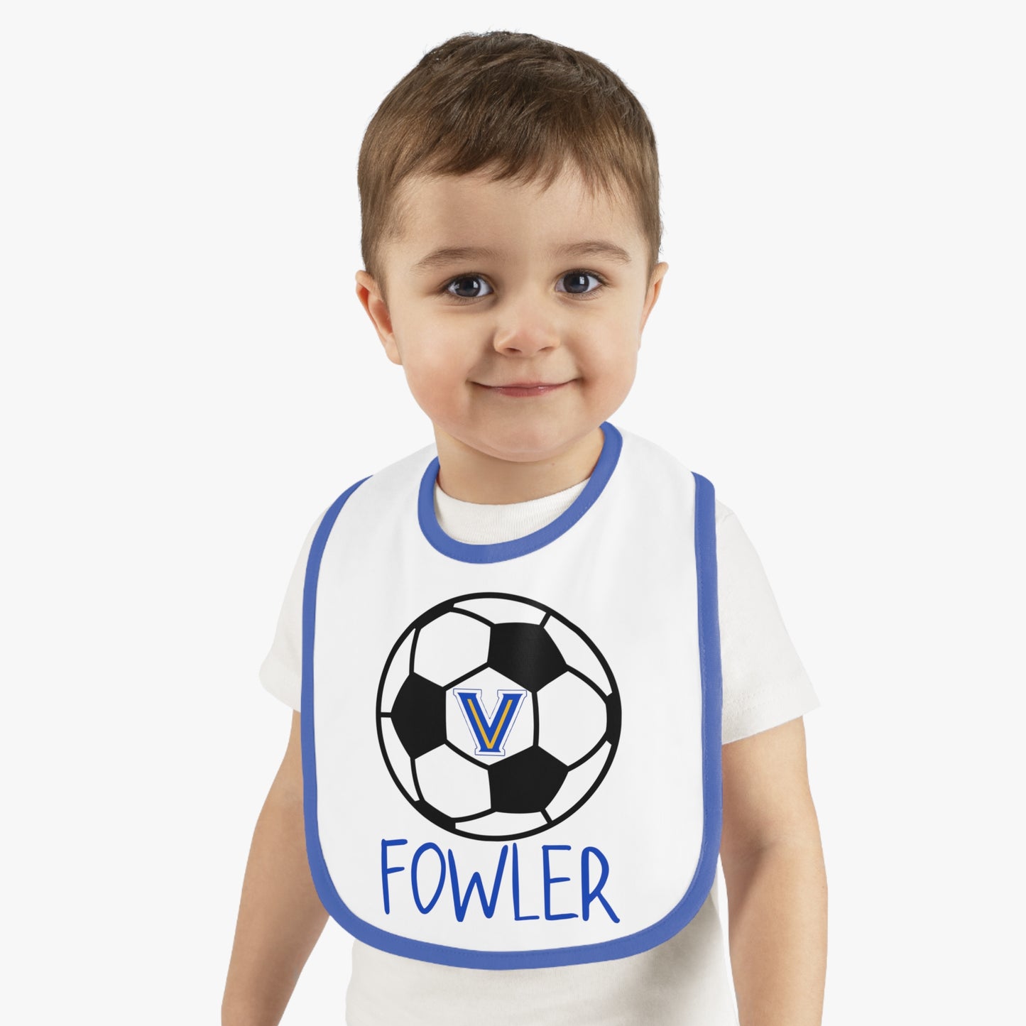 Blazer Soccer. FOWLER Baby Contrast Trim Jersey Bib