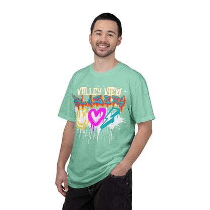 Valley View Blazers Graffiti Tee — Neon Heart, Smile & Lightning Shirt