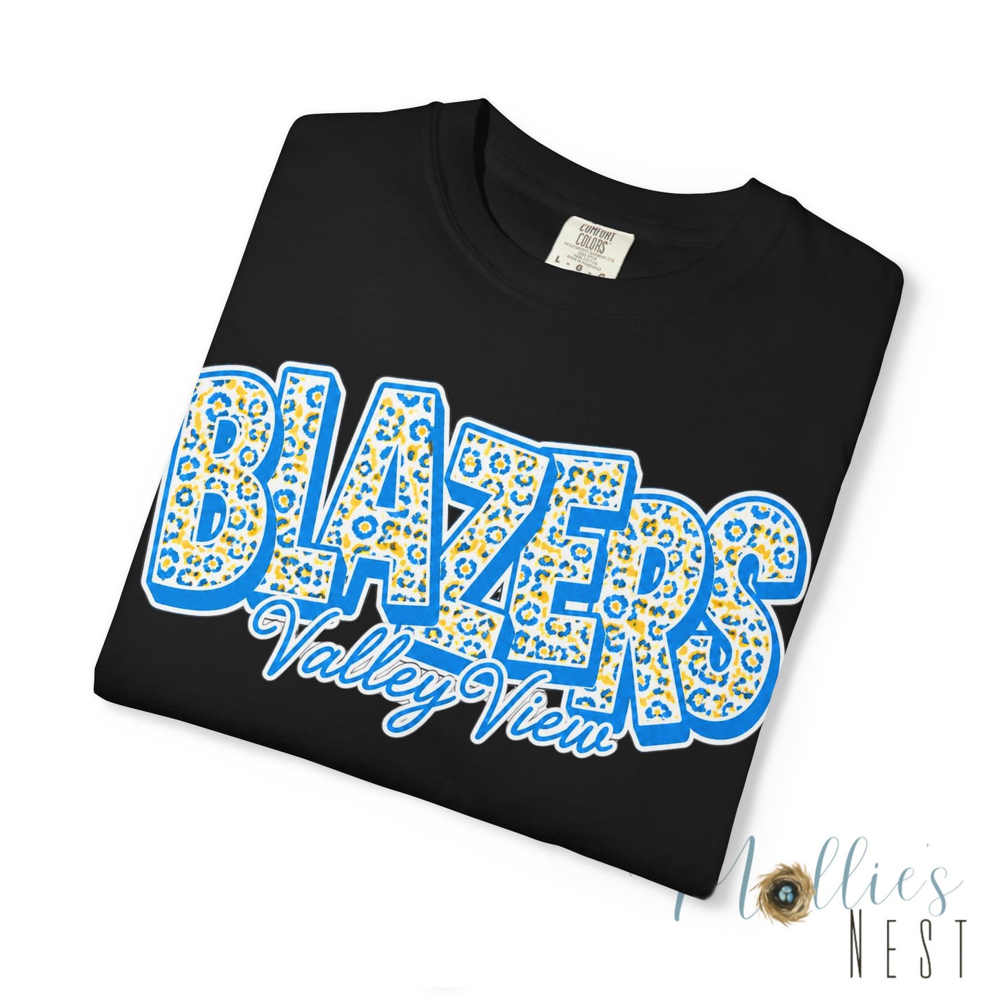 ADULT. Blazers Valley View Leopard Print T-Shirt - Stacked font