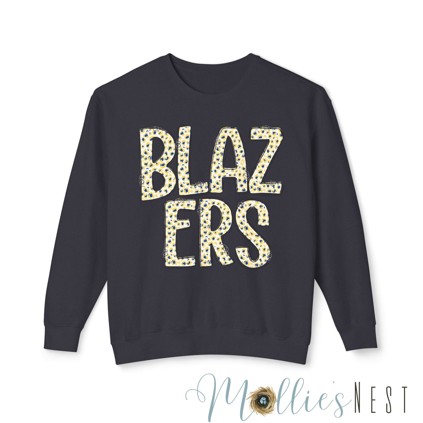 Lightweight Graphic Sweatshirt. BLAZERS Leopard Letters