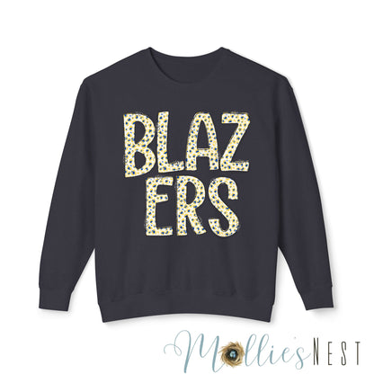 Lightweight Graphic Sweatshirt. BLAZERS Leopard Letters