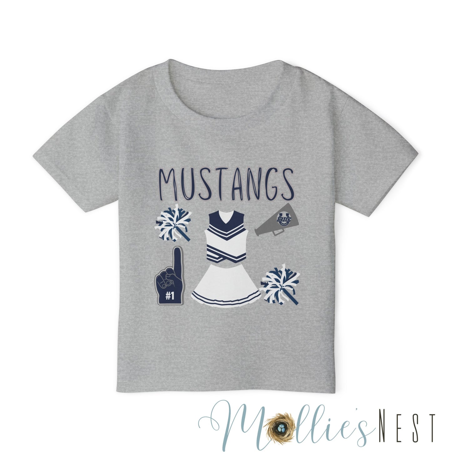 Mustangs. Cheer Heavy Cotton™ Toddler T-shirt