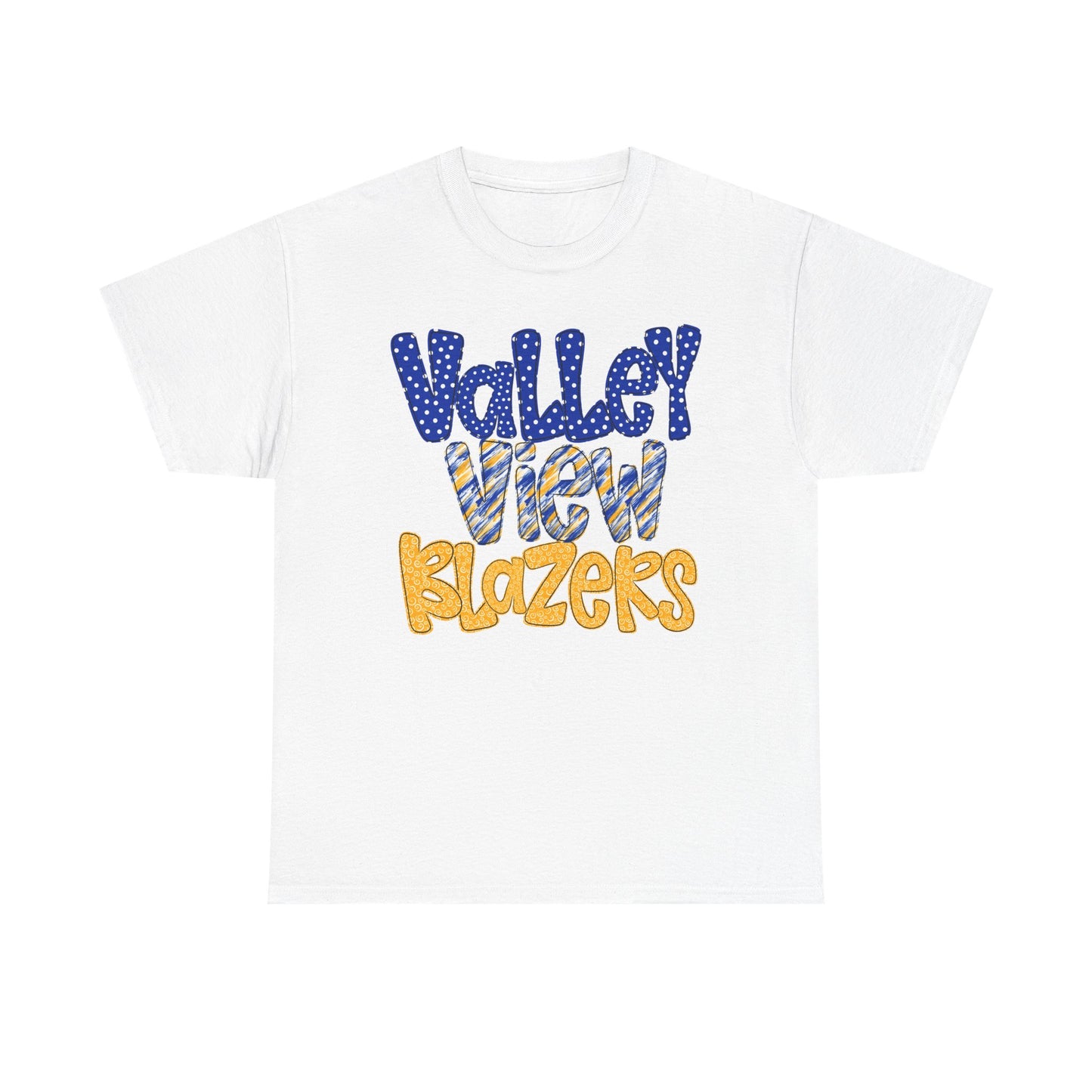Valley View Blazers Unisex Heavy Cotton Tee, School Spirit Shirt