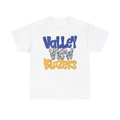 Valley View Blazers Unisex Heavy Cotton Tee, School Spirit Shirt