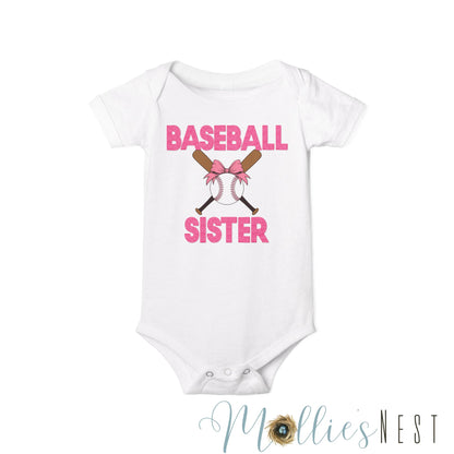 Baseball Sister Infant Jersey One Piece - Adorable Baby Bodysuit for Little Sports Fans