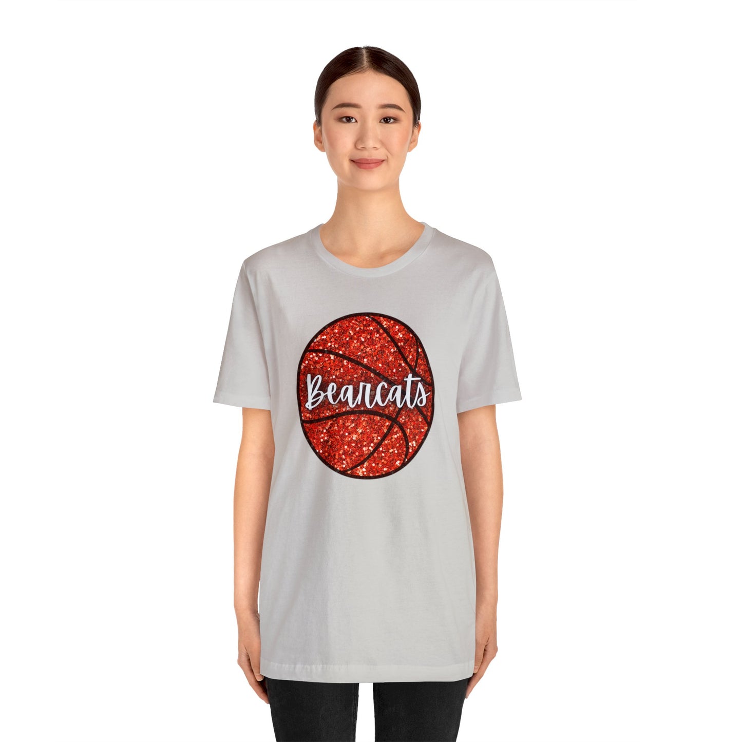 Faux Sequin Bearcats Basketball Jersey Short Sleeve Tee