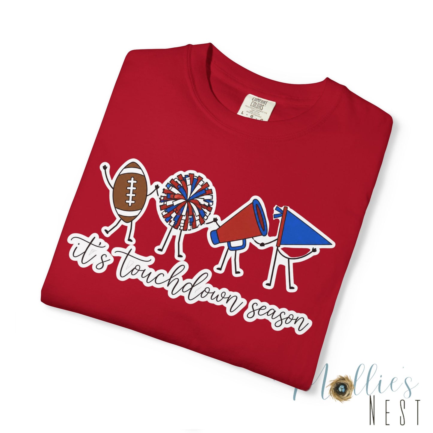 Touchdown Season (Blue/Red) T-Shirt — Football Friends Graphic