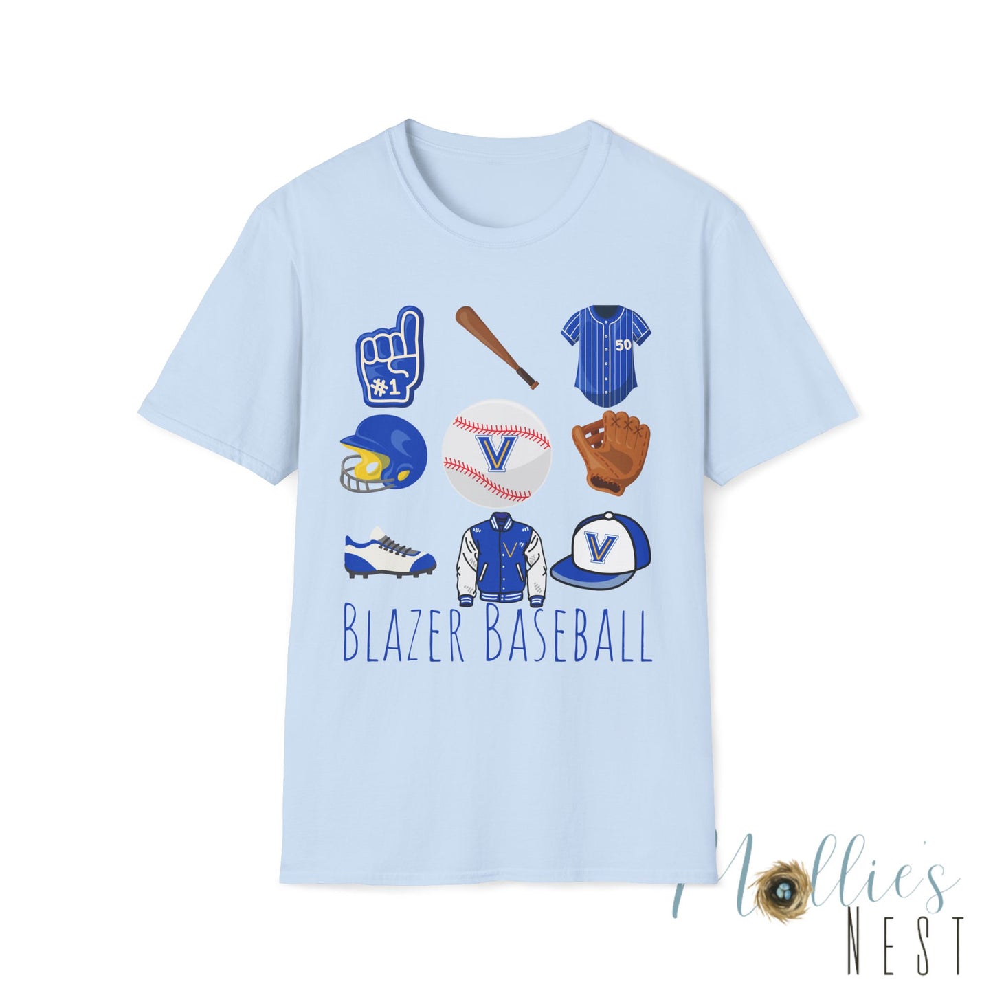 Blazer Baseball Icons T-Shirt. Valley View