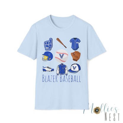 Blazer Baseball Icons T-Shirt. Valley View