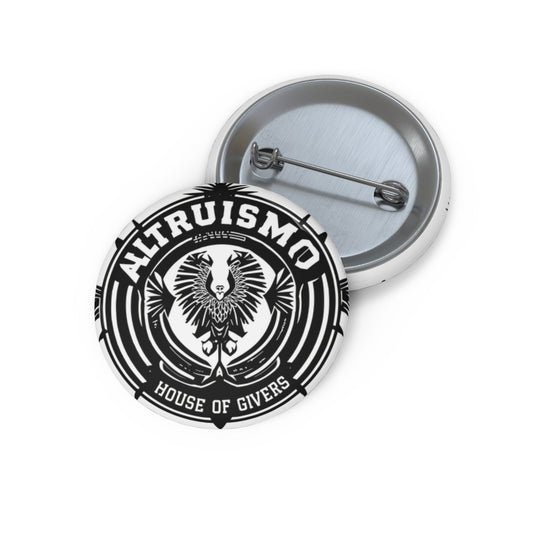 Altruismo Pin Button2— Black Retro Bubble Letter Badge