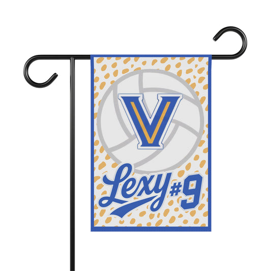 CUSTOM. Lexy. volleyball Flag -  Blue & Gold
