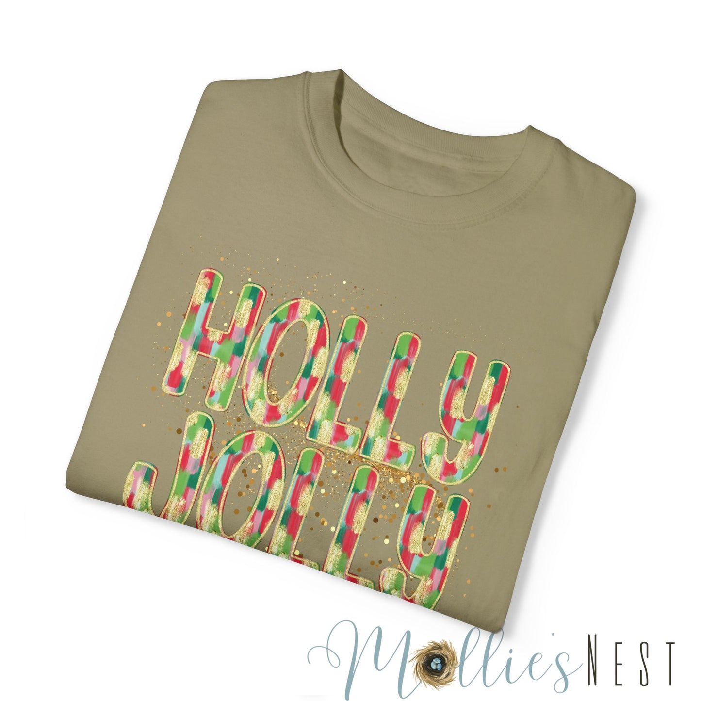 Garment-Dyed T-shirt. HOLLY JOLLY (Comfort Colors ADULT)