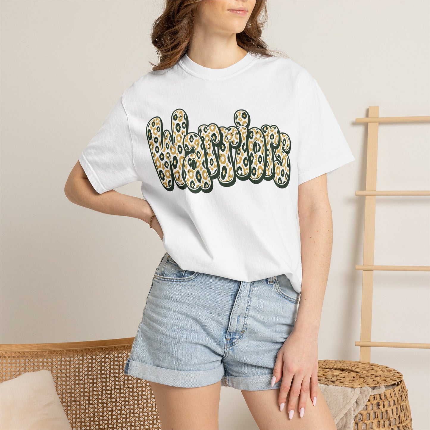 Warriors Leopard Script T-Shirt