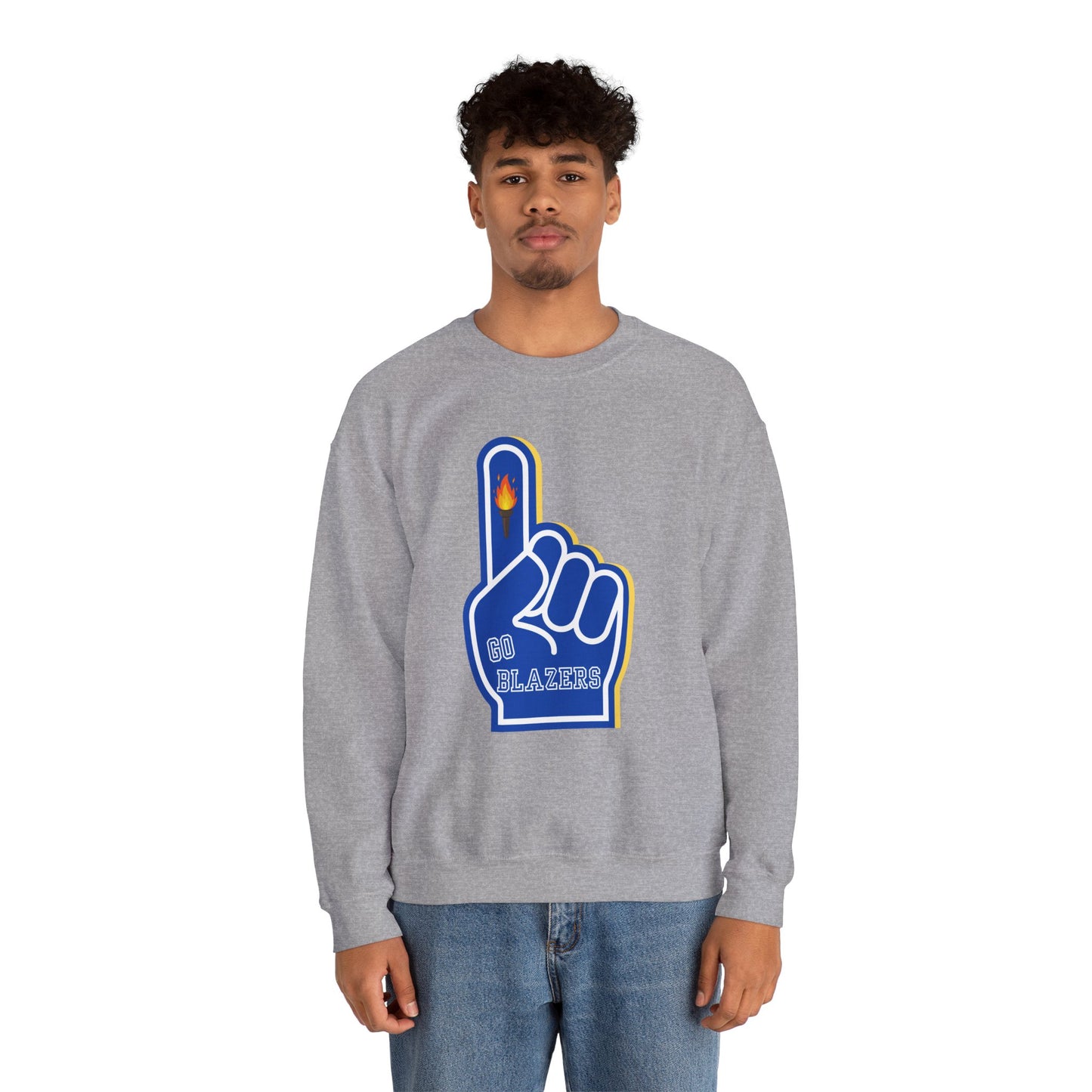 Unisex Heavy Blend™ Crewneck Sweatshirt. Foam Finger Valley View