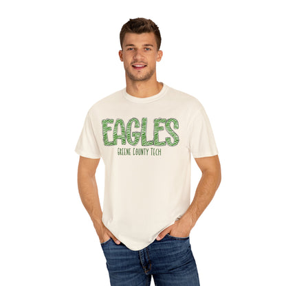 ADULT. Comfort Color Eagles (Green Zebra Print)