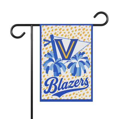 Blazers Pom Pom Flag - Blue & Gold Cheer Team House Banner