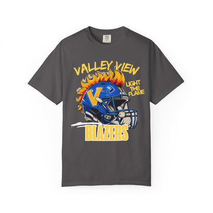 Valley View Blazers Football T-Shirt Flame, Unisex Fan Apparel, Game Day Shirt, Vintage Style Tee, Sportswear