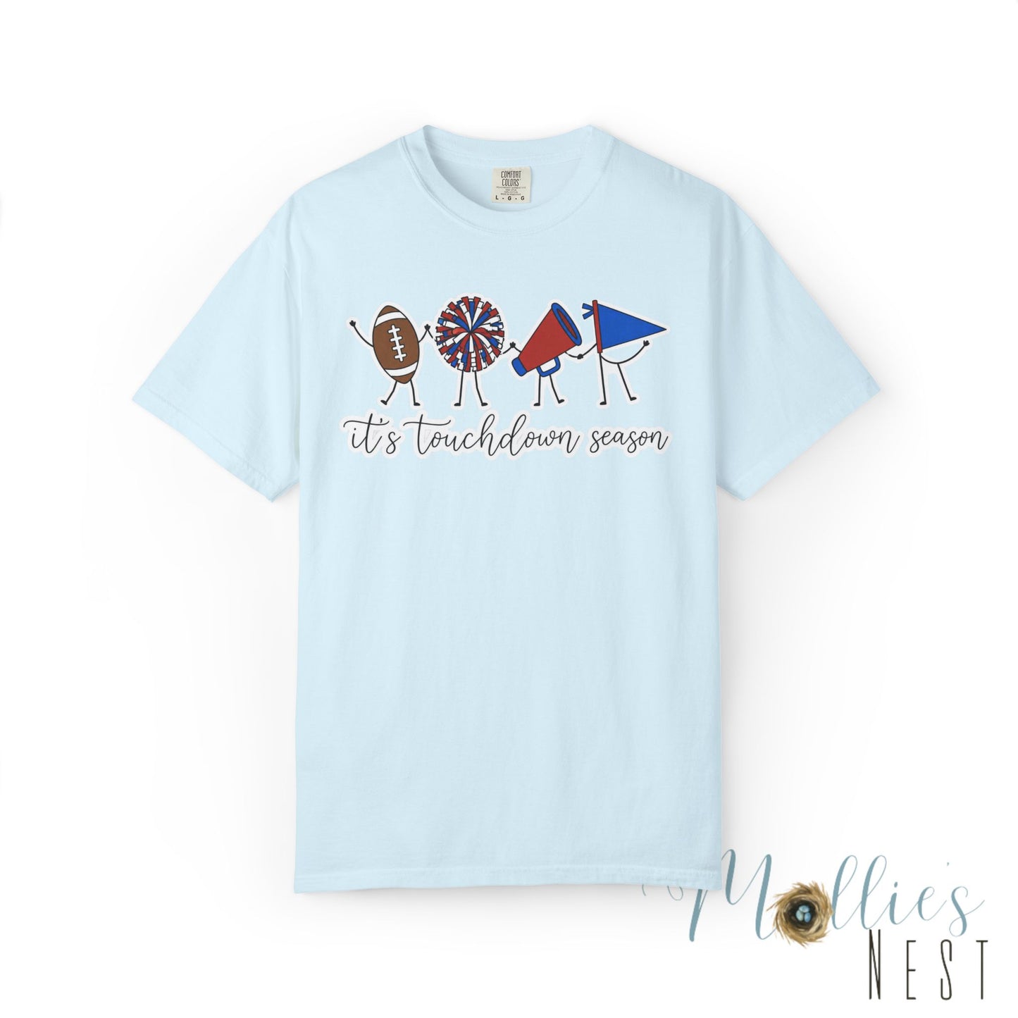 Touchdown Season (Blue/Red) T-Shirt — Football Friends Graphic