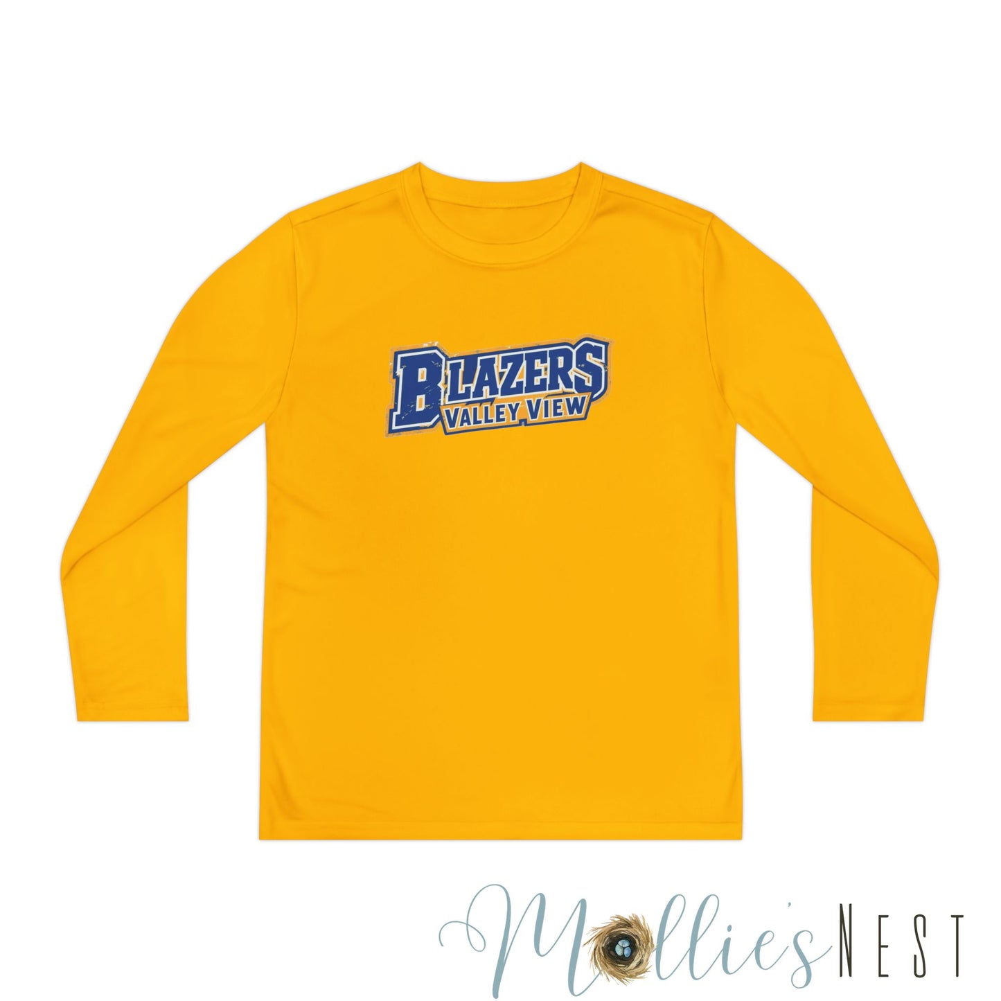 Youth Long Sleeve Competitor Tee. Valley View Blazers