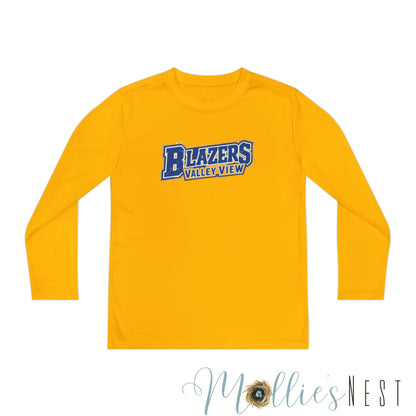 Youth Long Sleeve Competitor Tee. Valley View Blazers