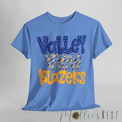 Valley View Blazers Unisex Heavy Cotton Tee, School Spirit Shirt