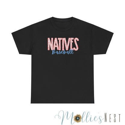 Leopard Natives Baseball Heavy Cotton Tee. NATIVES 25