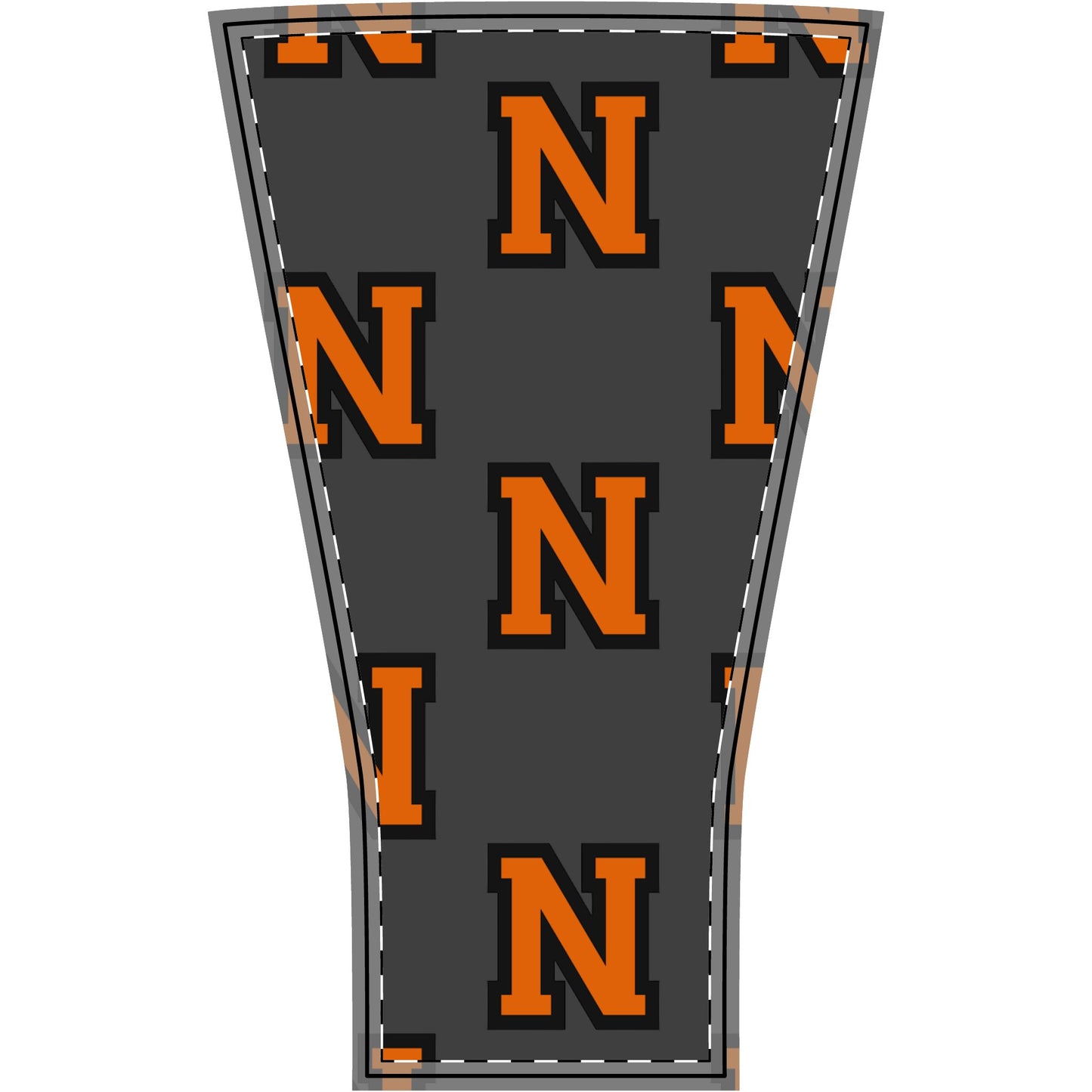 Newport Greyhounds - Gray Sports Sleeve with Orange 'N' Logo Pattern