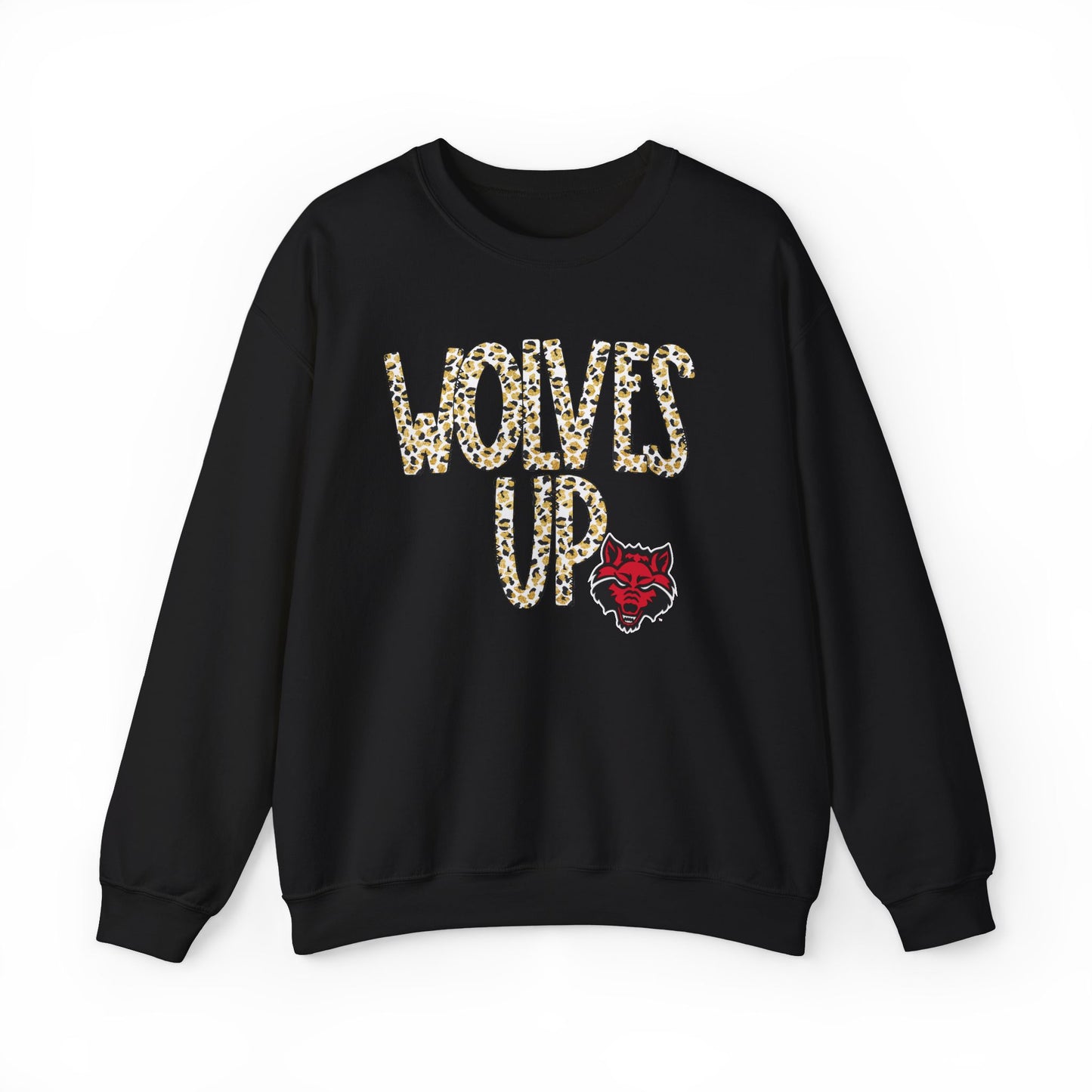 Wolves Up Leopard Print Sweatshirt | Unisex Heavy Blend™ Crewneck