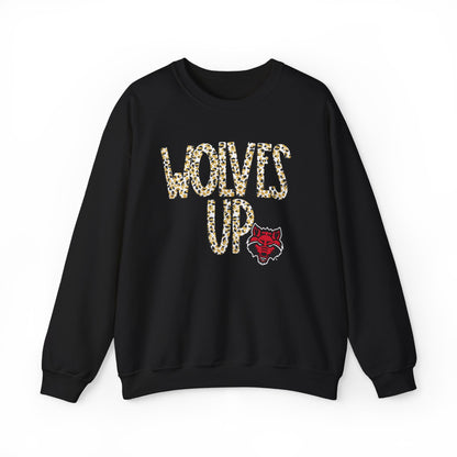 Wolves Up Leopard Print Sweatshirt | Unisex Heavy Blend™ Crewneck