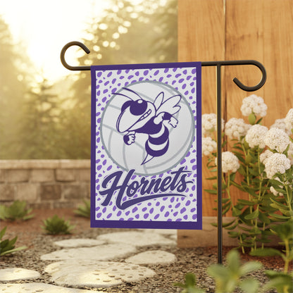 Holcomb Hornets Volleyball Flag — Purple Mascot House Banner
