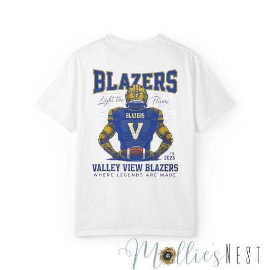 Valley View Blazers Garment-Dyed T-shirt. ADULT "Where Legends are Made"