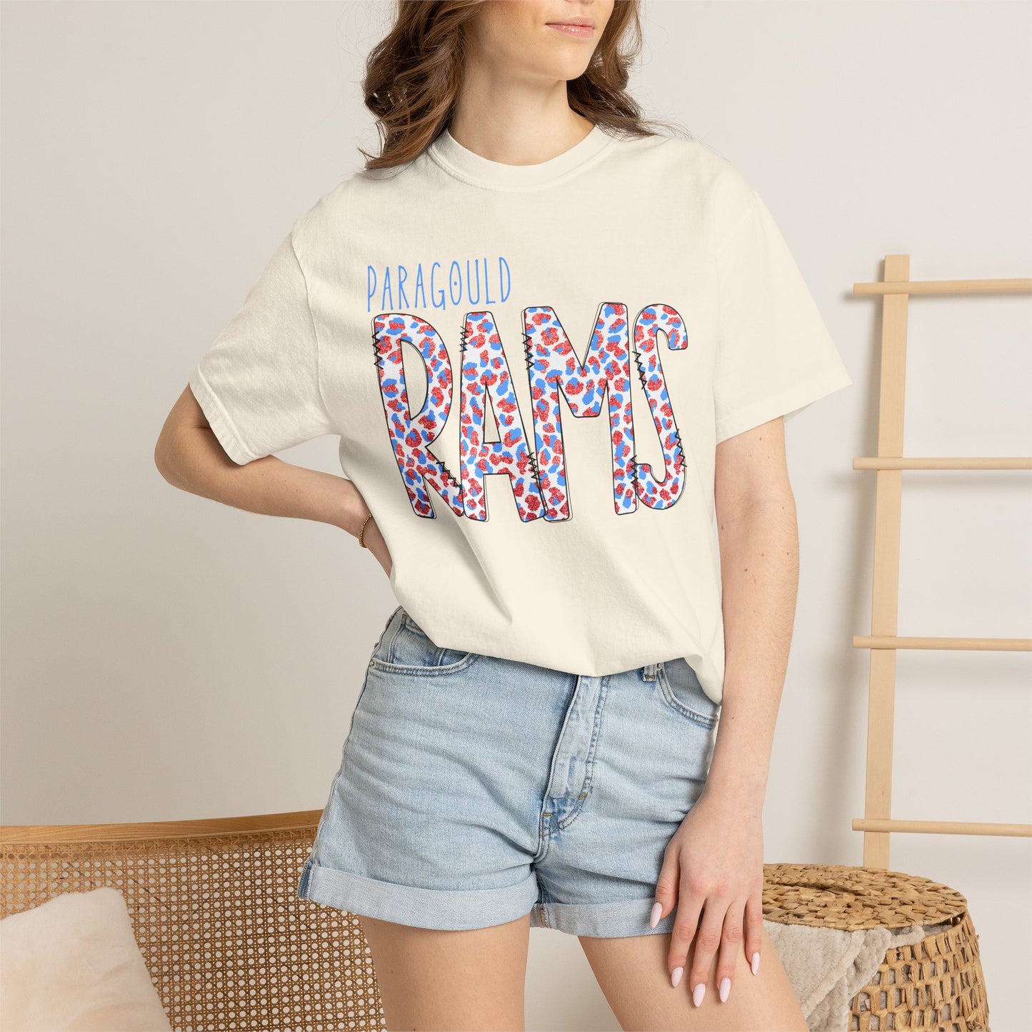 Paragould Rams T-Shirt — Leopard Letter Tee