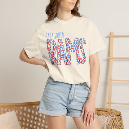Paragould Rams T-Shirt — Leopard Letter Tee