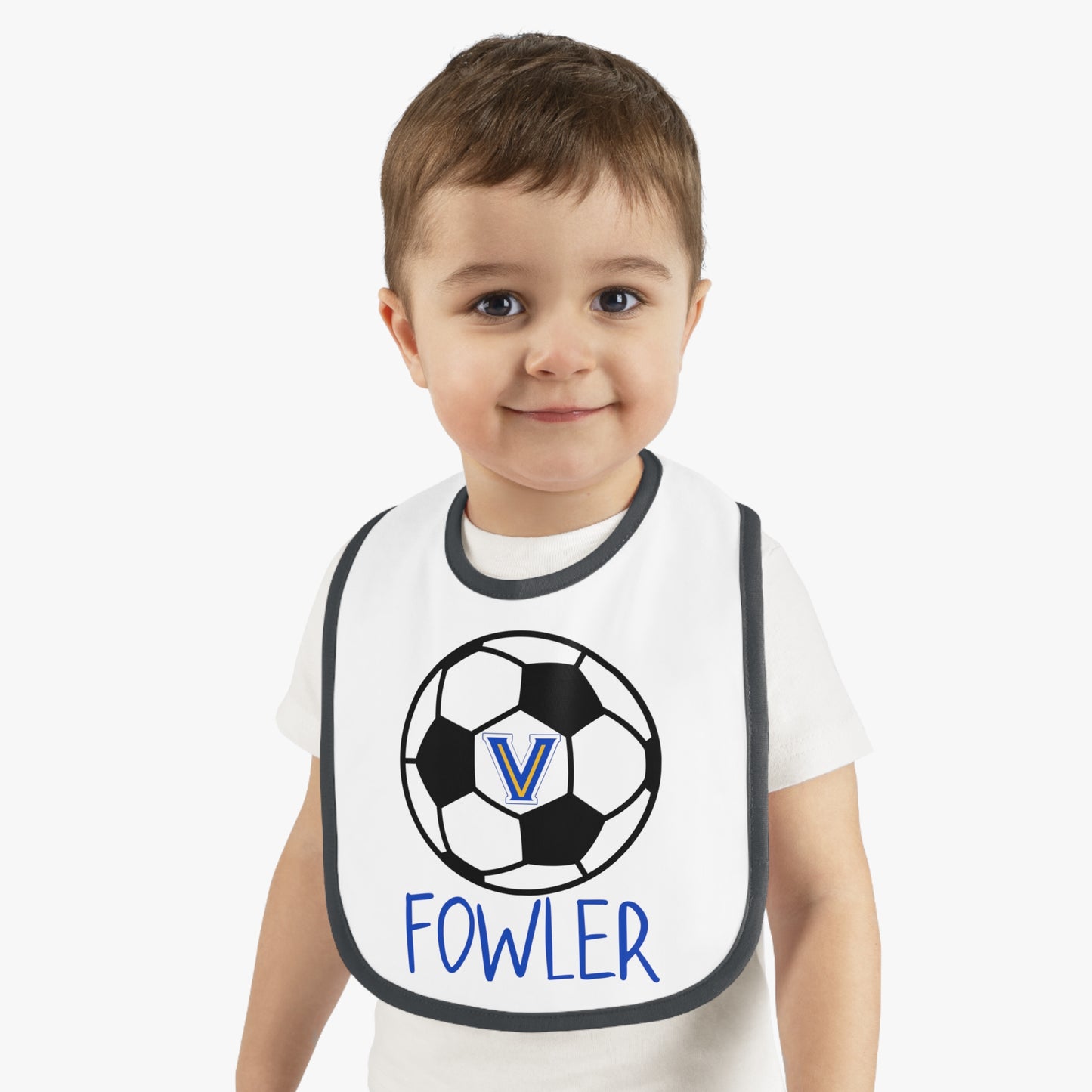 Blazer Soccer. FOWLER Baby Contrast Trim Jersey Bib