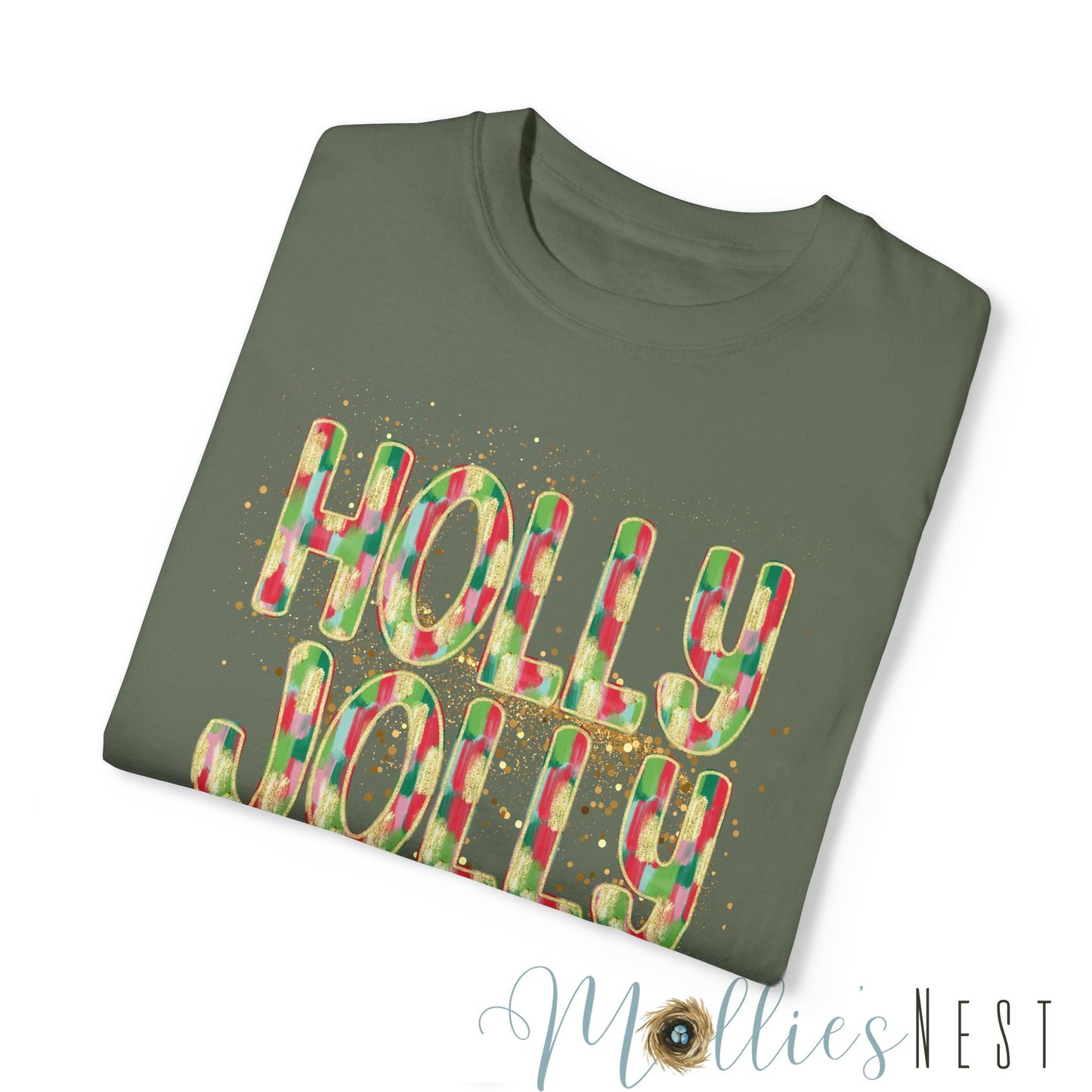 Garment-Dyed T-shirt. HOLLY JOLLY (Comfort Colors ADULT)