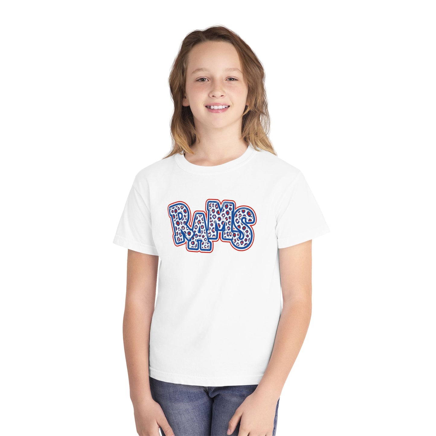 Youth - Rams Leopard Print Patriotic Football Shirt