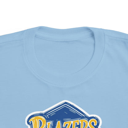 Toddler BLAZERS Retro Logo T‑Shirt — Valley View (Vintage Blue & Gold)