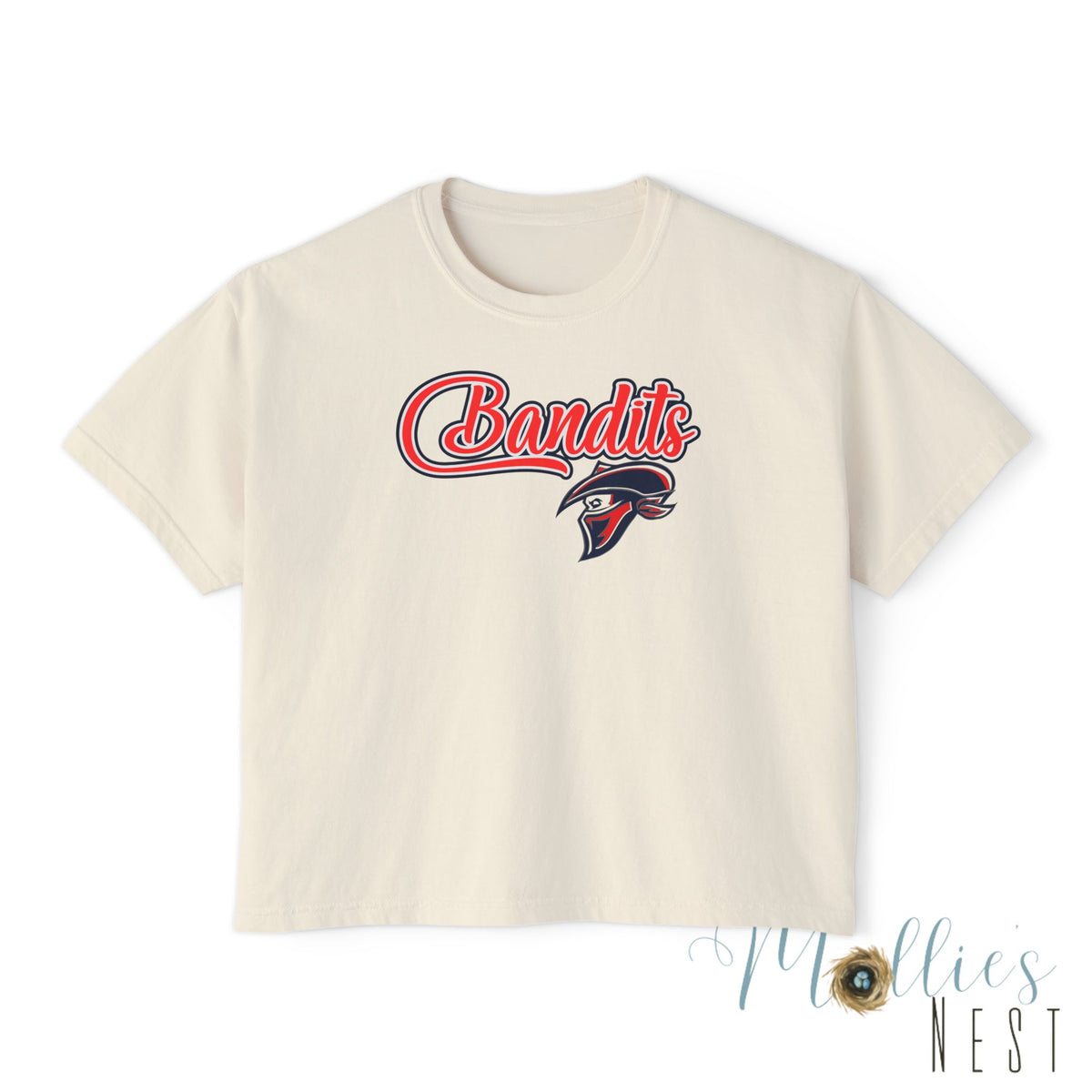 Women’s Boxy Tee – “Bandits” Baseball Graphic Shirt